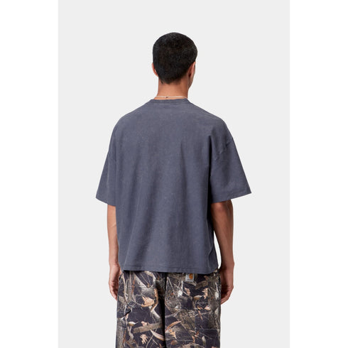 Carhartt WIP S/S Lambert T-Shirt - Dark Navy Moon Wash - Streetart.fr