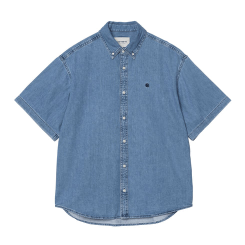 Carhartt WIP S/S Lucas Shirt - Blue Stone Washed - Streetart.fr