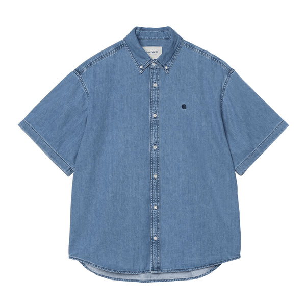 Carhartt WIP S/S Lucas Shirt - Blue Stone Washed - Streetart.fr