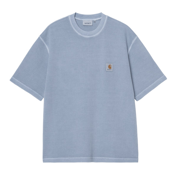 Carhartt WIP S/S Nelson Waffle - Gentle Blue Garment Dyed — t-shirt