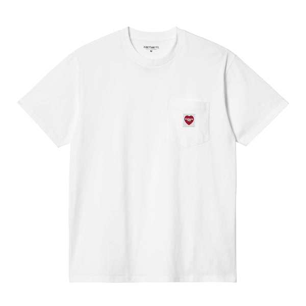 Carhartt WIP S/S Pocket Heart - White / Red — t-shirt