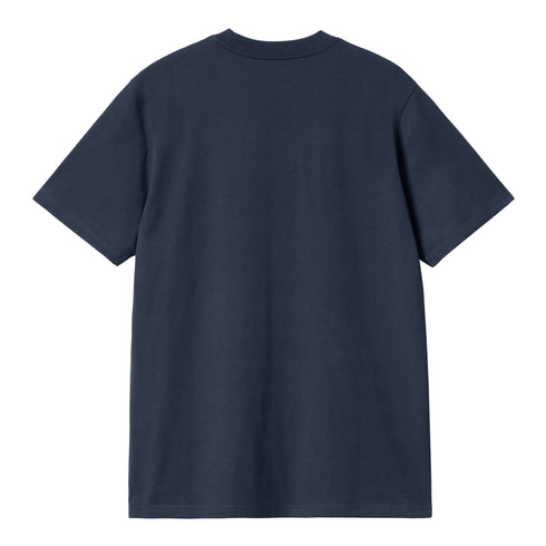 Carhartt WIP S/S Script Air - Force Blue / Malbec - Streetart.fr