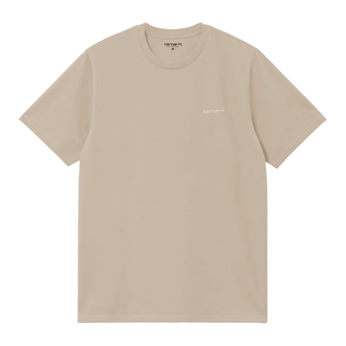 Carhartt WIP S/S Script Embroidery - Fleur De Sel / White - Streetart.fr