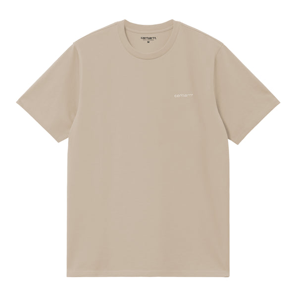 Carhartt WIP S/S Script Embroidery - Fleur De Sel / White — t-shirt