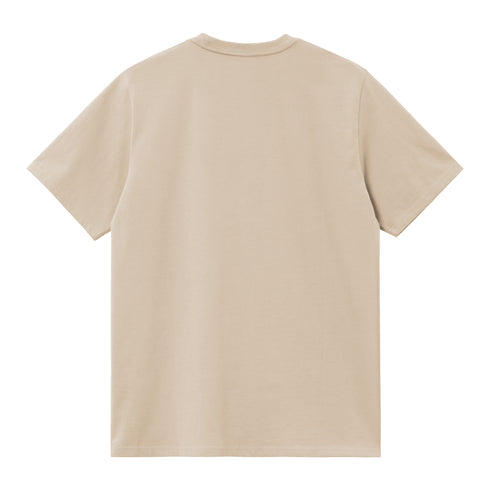 Carhartt WIP S/S Script Embroidery - Fleur De Sel / White - Streetart.fr