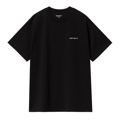 Carhartt Wip S/S Script Embroidery T-Shirt - Black / White - Streetart.fr