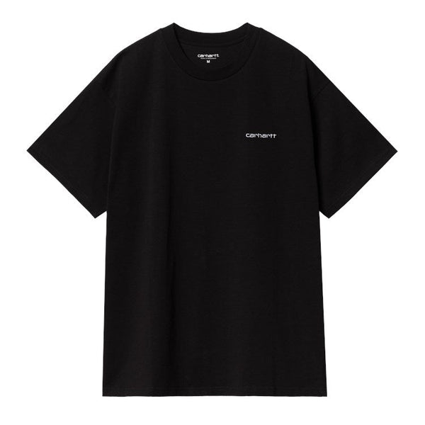 Carhartt Wip S/S Script Embroidery T-Shirt - Black / White - Streetart.fr