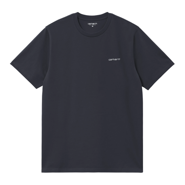 Carhartt WIP S/S Script Embroidery T-Shirt - Dark Navy / White - Streetart.fr