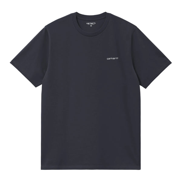 Carhartt WIP S/S Script Embroidery T-Shirt - Dark Navy / White - Streetart.fr