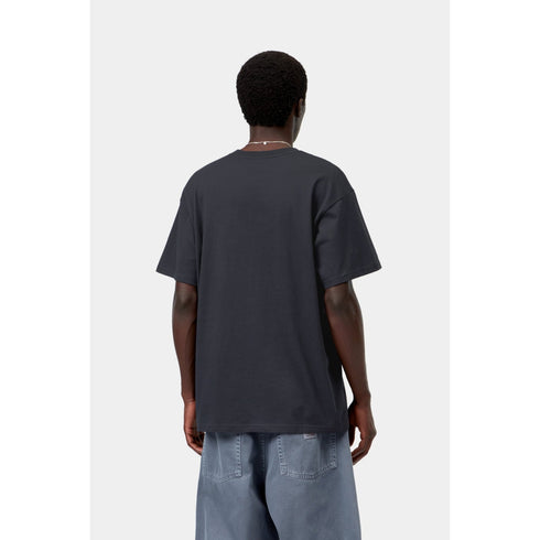 Carhartt WIP S/S Script Embroidery T-Shirt - Dark Navy / White - Streetart.fr