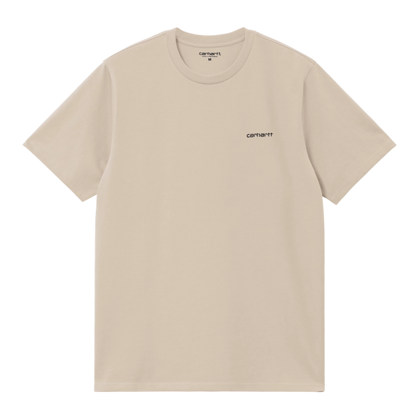 Carhartt WIP S/S Script Embroidery T-Shirt - Fleur De Sel / Black - Streetart.fr