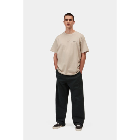Carhartt WIP S/S Script Embroidery T-Shirt - Fleur De Sel / Black - Streetart.fr