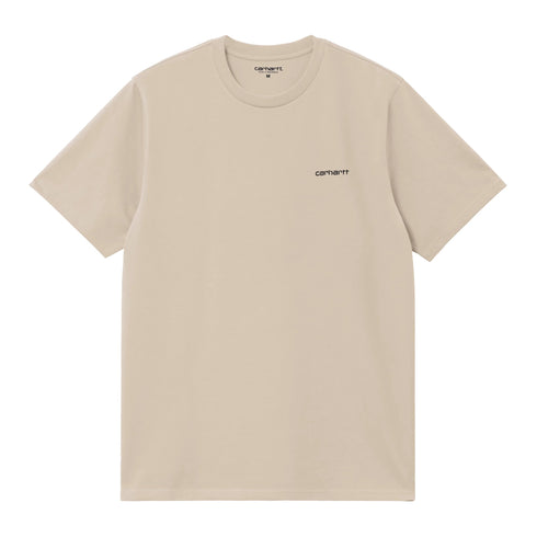 Carhartt WIP S/S Script Embroidery T-Shirt - Fleur De Sel / Black - Streetart.fr