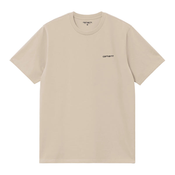 Carhartt WIP S/S Script Embroidery T-Shirt - Fleur De Sel / Black - Streetart.fr