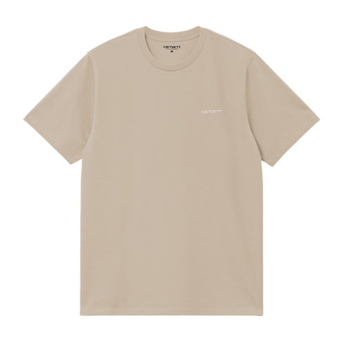 Carhartt Wip S/S Script Embroidery T-Shirt - Fleur De Sel / White - Streetart.fr