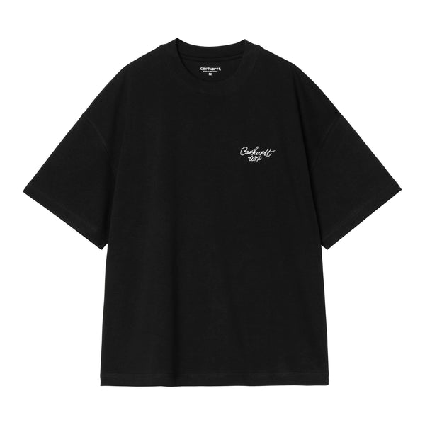 Carhartt WIP S/S Signature Script T-Shirt - Black / White - Streetart.fr