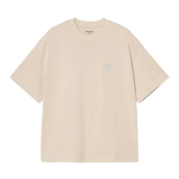 Carhartt Wip S/S Signature Script T-Shirt - Fleur De Sel / Citadel - Streetart.fr