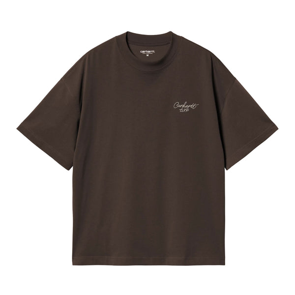 Carhartt WIP S/S Signature Script T-Shirt - Tobacco / Natural - Streetart.fr