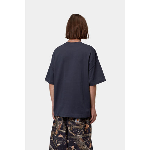 Carhartt WIP S/S Signtaure Script T-Shirt - Dark Navy / Wip Dusty H Brown - Streetart.fr