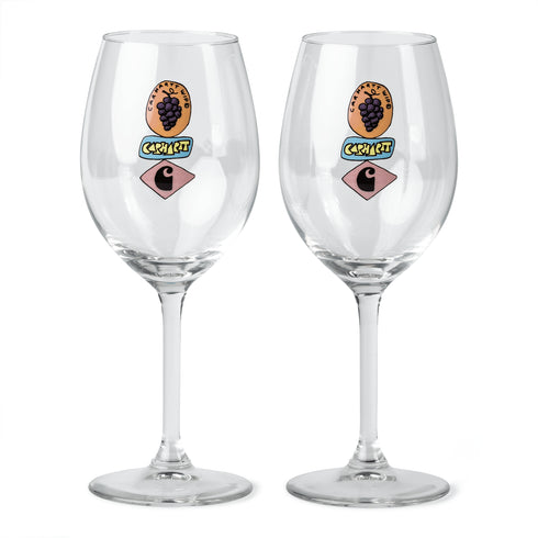 Carhartt WIP Stacked Grapes Wine Glass Set - Clear - Streetart.fr