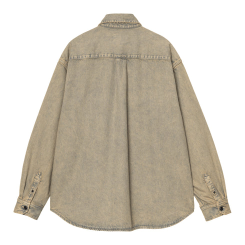 Carhartt WIP Tigan Shirt Jacket Blue / Leather Garment Dyed - Streetart.fr