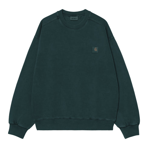 Carhartt WIP Vista Sweat - Deep Lagoon Garment Dyed - Streetart.fr