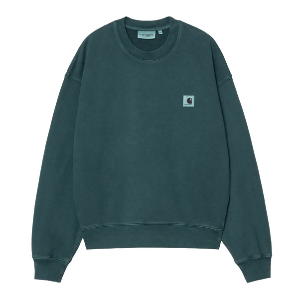 Carhartt Wip W' Nelson Sweatshirt - Deep Lagoon Garment Dyed - Streetart.fr