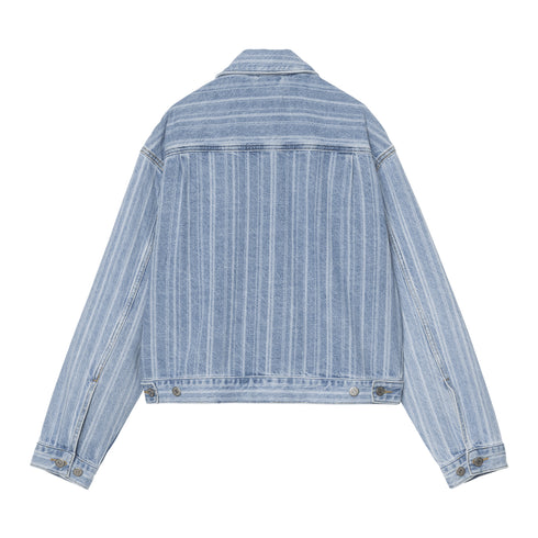 Carhartt WIP W' Rylan Jacket - Raylan Stripe Blue Stone Bleached - Streetart.fr