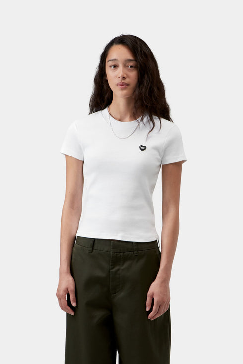 Carhartt Wip W' S/S Small Heart Patch T-Shirt - White / Black - I037170_00A_XX