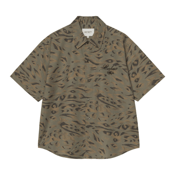 Carhartt WIP W' S/S Travon Shirt - Duck Feather Print Cypress - Streetart.fr