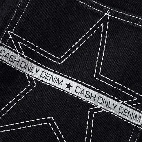 Cash Only Atheltic Denim Shorts - Washed Black - Streetart.fr