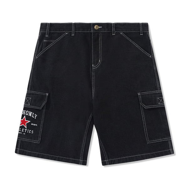 Cash Only Atheltic Denim Shorts - Washed Black - Streetart.fr