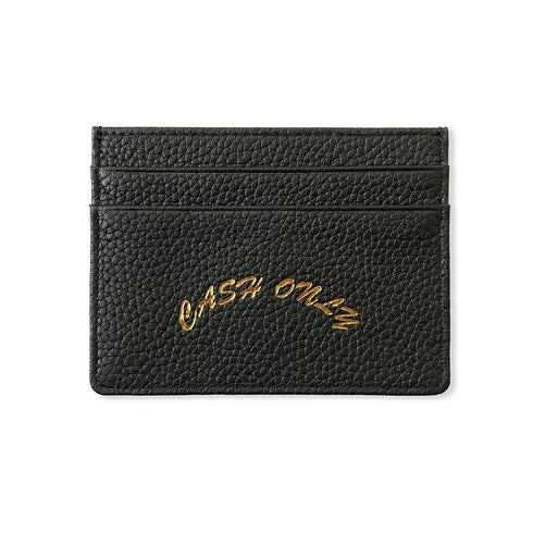 Cash Only Leather Cardholder - Black - Streetart.fr