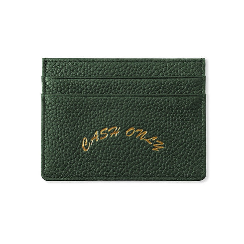 Cash Only Leather Cardholder - Emerald - Streetart.fr