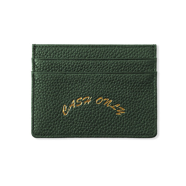 Cash Only Leather Cardholder - Emerald - Streetart.fr