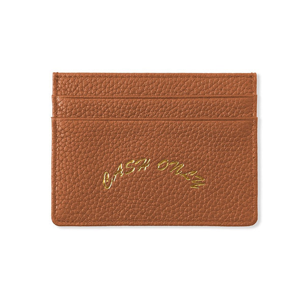 Cash Only Leather Cardholder - Tan - Streetart.fr