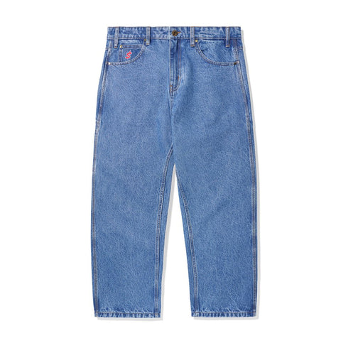 Cash Only Logo Baggy Denim Jeans Pantalon - Washed Indigo - Streetart.fr