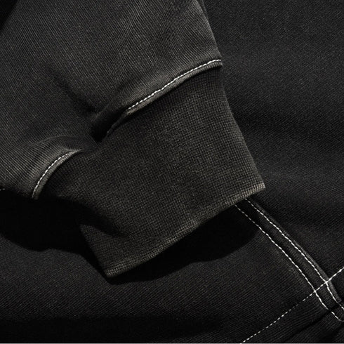 Cash Only Strip Zip-Thru Hood Zip - Washed Black - Streetart.fr