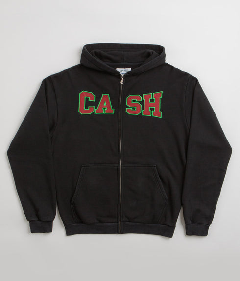 Cash Only Strip Zip-Thru Hood Zip - Washed Black - Streetart.fr