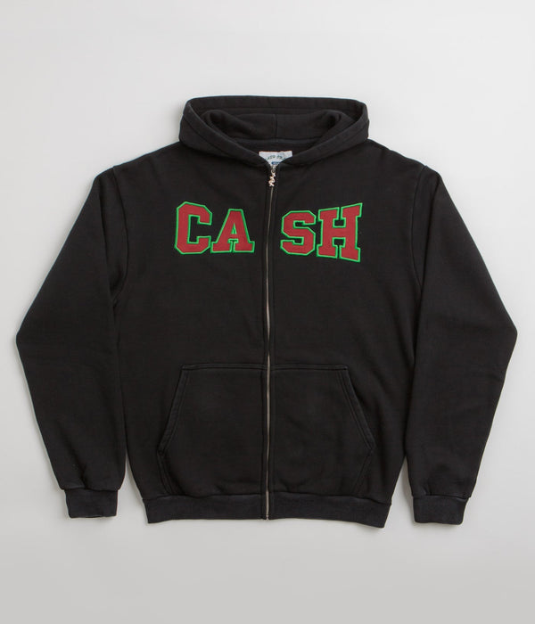 Cash Only Strip Zip-Thru Hood Zip - Washed Black - Streetart.fr
