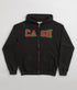 Cash Only Strip Zip-Thru Hood Zip - Washed Black - Streetart.fr