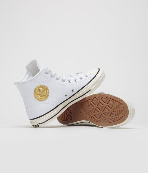 Converse Cons Ctas Pro Hi - Leather White / Gold / Egret - Streetart.fr