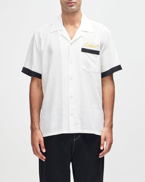 Deus Hisssterical Bowling Shirt - Vintage White - Streetart.fr