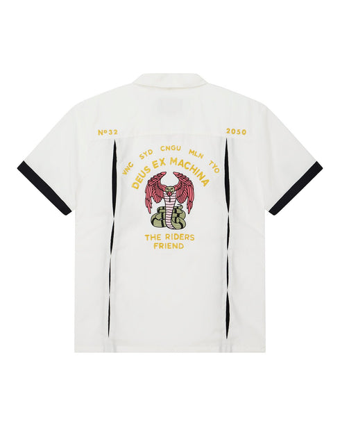 Deus Hisssterical Bowling Shirt - Vintage White - Streetart.fr