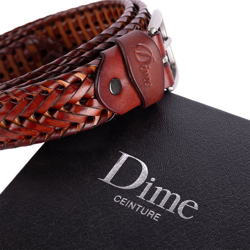 Dime Braided Leather Belt Ceinture - Caramel Brown - Streetart.fr