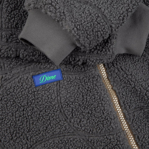 Dime Coverstich Sherpa Fleece Jacket - Charcoal - Streetart.fr