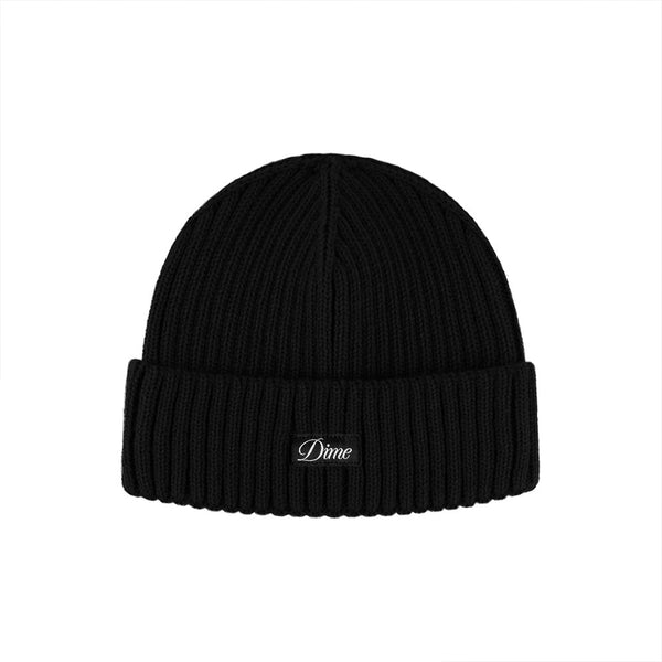 Dime Cursive Fold Beanie Bonnet - Black - Streetart.fr