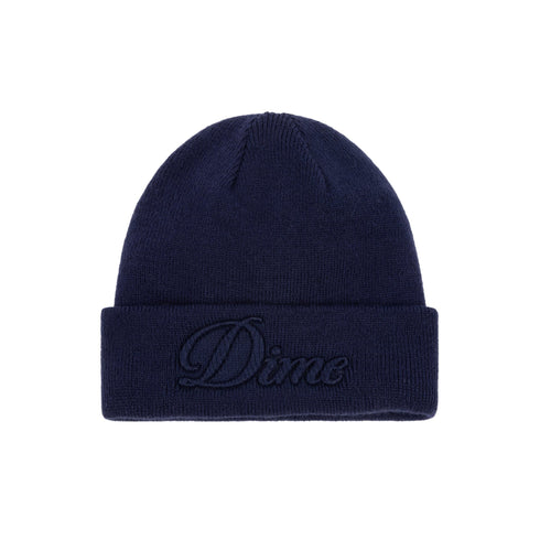 Dime Cursive Fold Beanie Bonnet - Navy - Streetart.fr