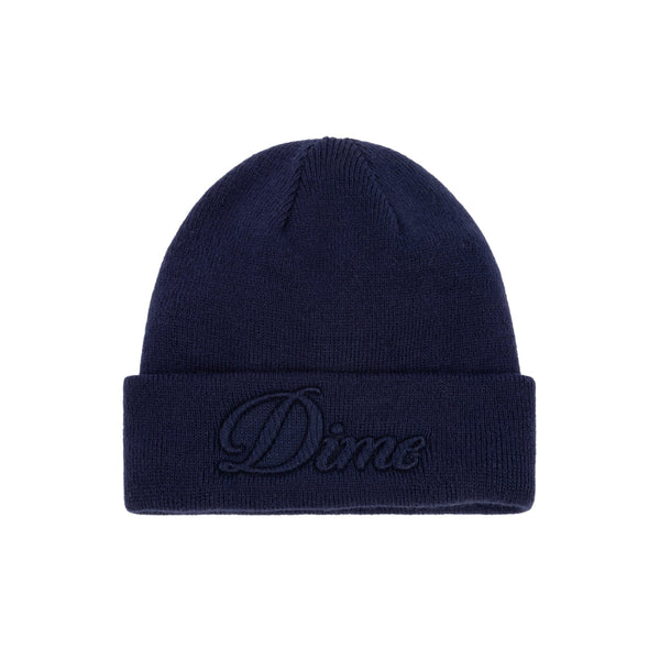 Dime Cursive Fold Beanie Bonnet - Navy - Streetart.fr