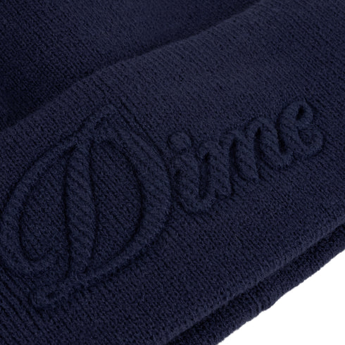 Dime Cursive Fold Beanie Bonnet - Navy - Streetart.fr